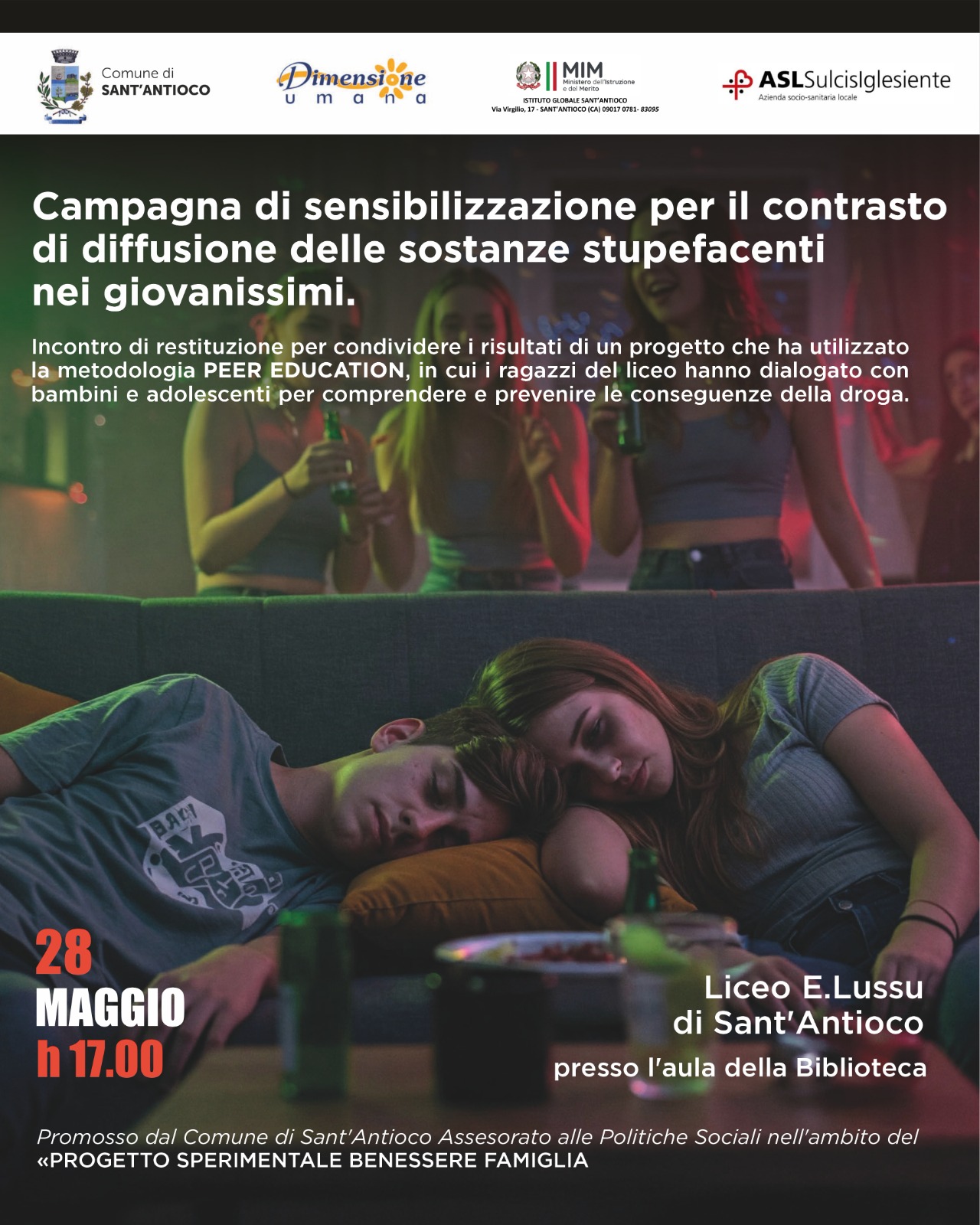 Prevenzione uso stupefacenti, incontro pubblico di restituzione