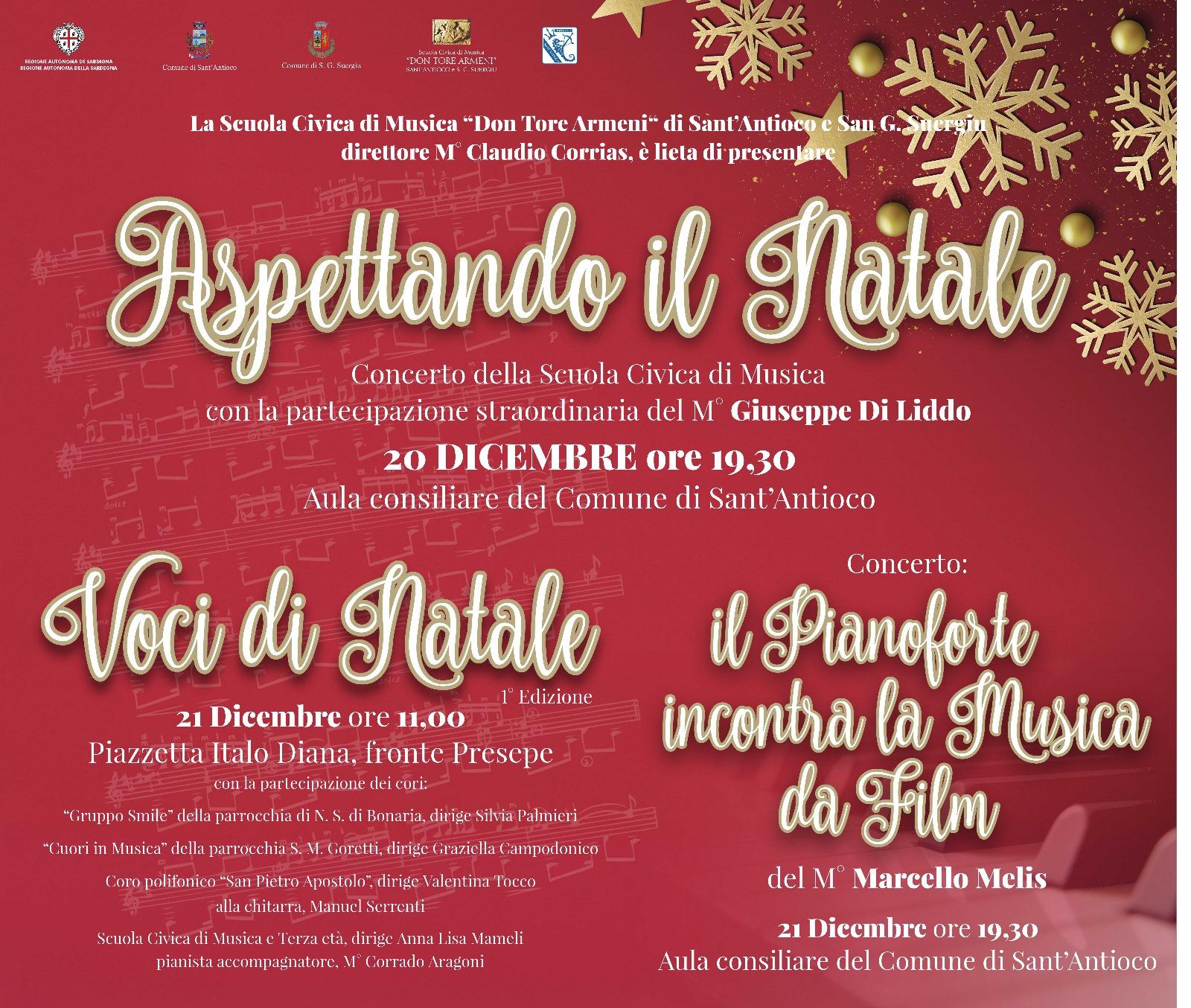 “Aspettando il Natale”, tre appuntamenti musicali