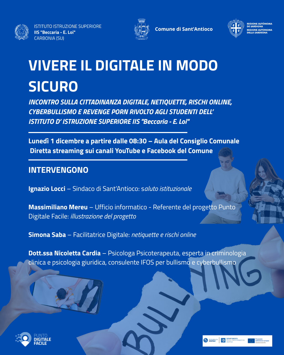 Il Comune accoglie gli studenti: incontri sulla sicurezza digitale