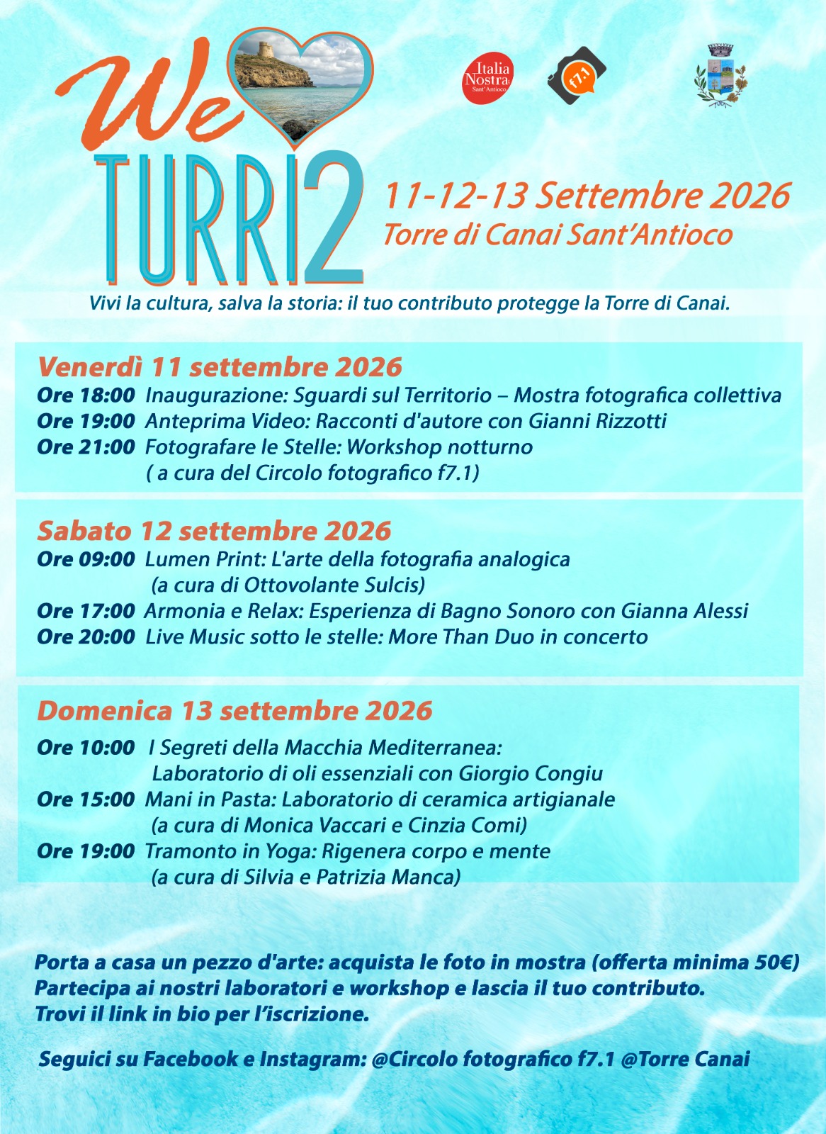We Love Turri 2, alla Torre di Canai dall'11 al 13 settembre
